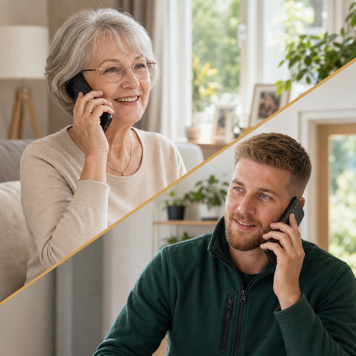 HausRund telefoniert mit Kundin wegen einer Anfrage